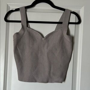 Abercrombie & Fitch Gray Ribbed Crop Top
